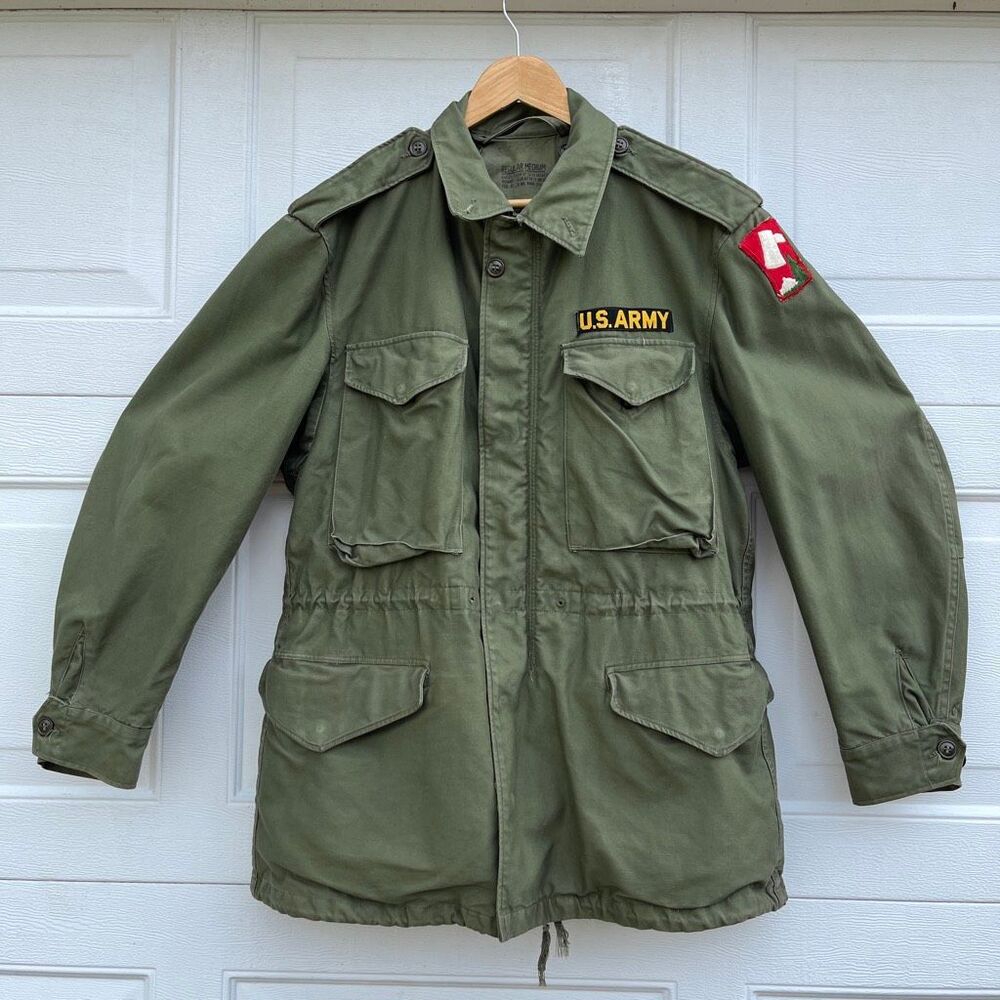 VTG 1953 US Army M-51 Field Jacket OG107 Prentice Zip 70th Patch M